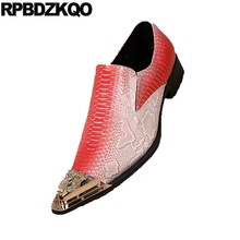 Party Pointed Toe Alligator Red Large Size Snake Skin Python Leather Crocodile Men Dress Shoes With Metal Tips Snakeskin 46 2024 - buy cheap