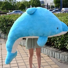 super huge dolphin toy lovely blue big dolphin doll gift about 190cm 0190 2024 - buy cheap
