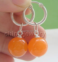 Оптовая продажа, Бесплатная доставка >>> 12 мм, идеальные круглые серьги с оранжевым камнем 2024 - купить недорого