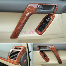 Manija de puerta Interior de madera para Toyota Land Cruiser 150 Prado LC150 FJ150 2010-2017, cubierta de cuenco embellecedor cromado, accesorio de estilo de coche 2024 - compra barato