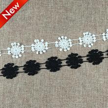 5 Yards/lot Beautiful White Black  Lace Trim Fabric Flower Stamens Lace Snow Pattern 3.3cm Width 2024 - buy cheap