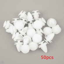 50 Pcs 8mm Universal Automobile Bumpers Hole Plastic Push Screw Rivet Door Buckle Panel Fixings Clips White For Car Auto 2024 - buy cheap