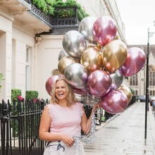 Globos de helio de látex cromado para bebé, globos de helio de aire para boda, fiesta de cumpleaños, metálico, rosa, dorado y plateado, decoración para niños, 12 unids/lote 2024 - compra barato