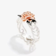 Женское кольцо с цветком Hainon, винтажное обручальное кольцо серебряного цвета с листом, ювелирное изделие 2024 - купить недорого