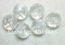 Big 20MM transparent White Double Color 100pcs/Lot Acrylic Faceted Hexagon Beads,Solid Round Acrylic beads for Chunky Necklace 2024 - buy cheap