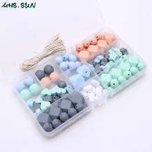 MHS.SUN Silicone Teether Accessories DIY Beads Set Teething Jewelry Handmade Baby Silicone Beads For Chewable Pacifier chain 2024 - buy cheap