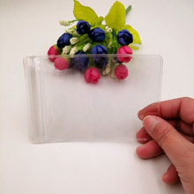 Sacola de plástico pvc transparente com fechamento automático, 8x12cm, zíper, saco de presente transparente para embalagem de jóias 2024 - compre barato