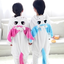 Halloween Winter Kids Pegasus Flannel Hooded Pajamas Pink Star Unicorn Costume For Girls Boy Cartoon Animals Cosplay Sleepwear 2024 - buy cheap