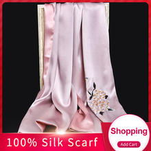 Lenço e envoltório de seda 100% puro de luxo, xales e embrulhos de seda natural de hangzhou para mulheres, cachecóis artesanais, 16 mm 2024 - compre barato