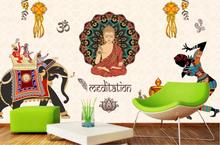 Papel tapiz de estilo tailandés indio, Buda religioso, restaurante, Fondo de yoga, decoración de pared, murales 2024 - compra barato