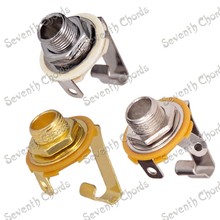 3 pces 1/4 "mono tomada de entrada jack para guitarra elétrica baixo, 6.35mm saída captador de guitarra jack plug-silver & gold & gun preto 2024 - compre barato