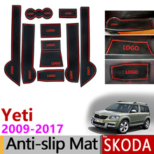 Anti-Slip Gate Slot Mat Rubber Cup Mats Coaster for Skoda Yeti Accessories Stickers 2009 2010 2011 2012 2013 2014 2015 2016 2017 2024 - buy cheap