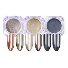 3PCS Silver Gold Black Shimmer Mirror Nail Powder  Nail Art Chrome Pigment Glitter Dust DIY Decoration 2024 - buy cheap