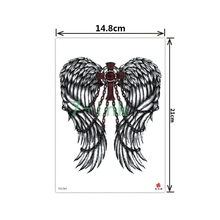 Tatuaje temporal para hombres y mujeres, calcomanía para arte corporal, Cruz, demonio, alas de Ángel, transferencia de agua, tatuaje falso, Flash, novedad de 2019 2024 - compra barato