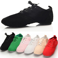 New Men Woman's Canvas Jazz Dance Shoes Lace Up Boots Woman Practice Yoga Shoes Soft Jazz Boots Black Red White Green Pink 2024 - buy cheap
