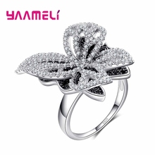 Fashion Beautiful Butterfly Flying Model Crystal Ring For Women's Birthday Gift Engagement Jewelry 925 Sterling Silver 2024 - buy cheap