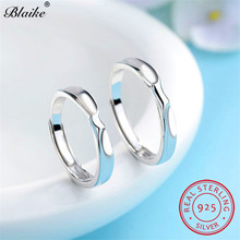 Blaike-Anillos minimalistas finos de boda para mujer y hombre, sortija abierta de Plata de Ley 925, sortija de compromiso apilable, joyería para amantes 2024 - compra barato