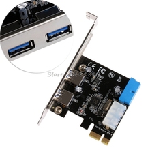 2 Ports PCI Express USB 3.0 Front Panel with Control Card Adapter 4-Pin & 20 Pin Brand New Drop Shipping 2024 - buy cheap