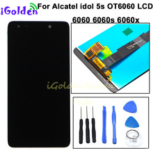 Black New LCD Display Digitizer Assembly For Alcatel idol 5s OT6060 6060s LCD with Touch Screen Smartphone Replacement 6060 2024 - buy cheap