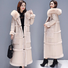 Large Size Winter Jacket Coat Women Long Faux Leather Jacket Female Thicken Warm Lambswool Overcoat Womens Hooded Faux Fur Coats 2024 - buy cheap