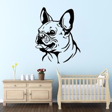 Zooyoo adesivo de parede de buldogue francês, decoração de arte, design de quarto, mural, papel de parede fofo de animal, decoração de quarto de crianças 2024 - compre barato