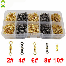 JSM 400pcs Fishing Barrel Swivel Brass With Nickle Coated Barrel Fishing Swivels Connector Set With Box Size 2 4 6 8 10 2024 - buy cheap