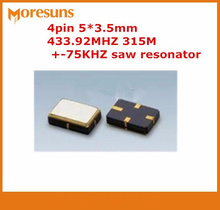 Бесплатная доставка, новый R433A SMD5035 4pin 5*100 мм 3,5 м 433,92 МГц 433,92 м +-75 кГц резонатор 315 шт./лот 2024 - купить недорого