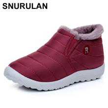 Snurulanmulheres botas de neve para mulheres inverno com aquecimento, botas baixas à prova d'água e antiderrapantes de pele, sapatos externos da moda, e076 2024 - compre barato