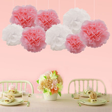 5 peças 10/15/20cm pompom de papel de tecido pompoms bolas de flores para festa de casamento decoração de carro faça você mesmo artesanato bolas de papel flor 75z 2024 - compre barato