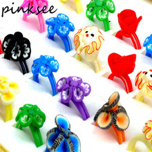 PINKSEE Lots 10pcs Lovely Children Rings Baby Girl Flowers Polymer Clay Flower Ring Fimo Children Jewelry Wholesale 2024 - buy cheap