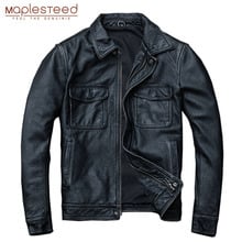 Vintage Real Cow Leather Jacket Men 100% Natural Cowhide Leather Jackets Men's Leather Coat Spring Autumn Asian Size 7XL M174 2024 - buy cheap