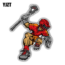 YJZT 9.5CM*12.7CM Funny Lacrosse Player Cartoon PVC Motorcycle Car Sticker Decal 11-00122 2024 - buy cheap