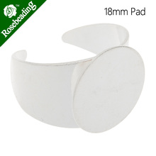 18mm Silver Plated Adjustable Ring Blanks Base With Pad,fit 18mm cabochon,Sold 20pcs/lot-C4659 2024 - buy cheap