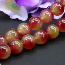 Watermelon crystal chalcedony 12mm round loose beads DIY stone women jewelry making design wholesale retail 15" 2024 - buy cheap