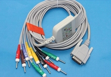 Compatible New Edan model 10 Lead ECG/EKG Cable IEC/Din 3.0 leadwires Smart SE-1/SE-3 EKG cable 15PIN 10K Resistance 2024 - buy cheap