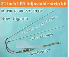 New 2pcs 22" 482mm 1pcs 490mm 22" Adjustable brightness led backlight strip kit,Update inch LCD ccfl panel to LED backlight 2024 - buy cheap