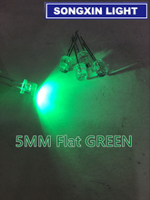 Diodo LED transparente de agua, luz verde Ultra brillante de 5mm, ángulo superior plano, lámpara de diodo emisor, Bombilla transparente, 100 Uds. 2024 - compra barato
