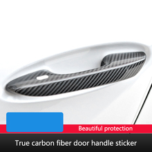 QHCP Car Carbon Fibre Door Handle Decorative Cover Trim 4Pcs/Set True Black Sticker Protector Suitable For Lexus UX200 260H 2019 2024 - buy cheap