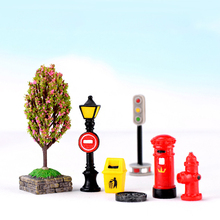 Boneco decorativo em resina caixa de correio luz de rua, decoração para casa boneco jardim de fadas ornamentos bonsai 2024 - compre barato