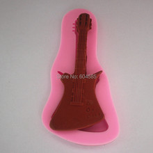 New Arrival Guitar shaped 3D silicone cake fondant mold, cake decoration tools, soap, candle moulds  FM190 2024 - buy cheap