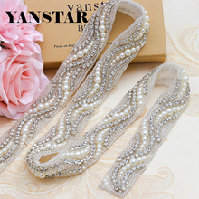 YANSTAR Handmade Diamond Rhinestone Applique By The 2CM*5Yards Trim Sewing On Bridal Gown Belt YS992 2024 - buy cheap