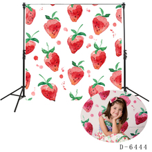Watercolor Strawberries Photography Backdrop Strawberry Pattern On White Background Photocall Wall Wallpaper Newborn Photo Booth 2024 - buy cheap