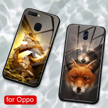 Para Oppo Find X caixa de vidro de volta anime fox caso capa para o Oppo R9 R9S R11 R11S Plus R17 R15 f9 Pró Encontrar X A7X Reno 2024 - compre barato