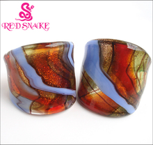 Anillo de cristal de Murano colorido hecho A mano, anillo de moda de serpiente roja, n. ° A # 2024 - compra barato