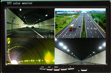 Super HD DC9V-36V 7 Polegada 4 Dividir Quad Screen Display LCD cor Retrovisor Do Carro Monitor Para Ônibus Caminhão Carro Câmara de marcha 2024 - compre barato