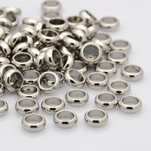 100 peças 7mm anel 304 espaçadores de contas de aço inoxidável, acessórios de joias cor 7x2mm furo: 5mm 4mm/5mm/6mm/7mm/8mm 2024 - compre barato