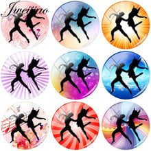 JWEIJIAO Couple Dancing Silhouette Glass Cabochon & Glass Gems Dome DIY Romantic Charm Pendant Accessories 2024 - buy cheap