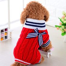 Navy Butterfly Knot Four-legged Warm Winter Dog sweater Pet Clothes Small Medium Puppy Clothing Dachshund Sweater 2024 - buy cheap