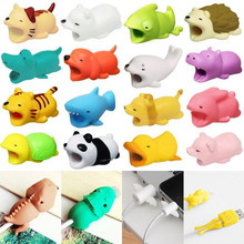 Cable lindo Animal cable protector para iphone usb cable organizador chompers cargador soporte para cables para iphone 6 7 8 x funda 2024 - compra barato