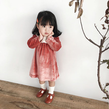 Girls Dress 2019 Winter Spring New Toddler Clothing Baby Girl Long Sleeve Gold Velvet Dresses Kids Princess Dress for Party 1-5Y 2024 - buy cheap